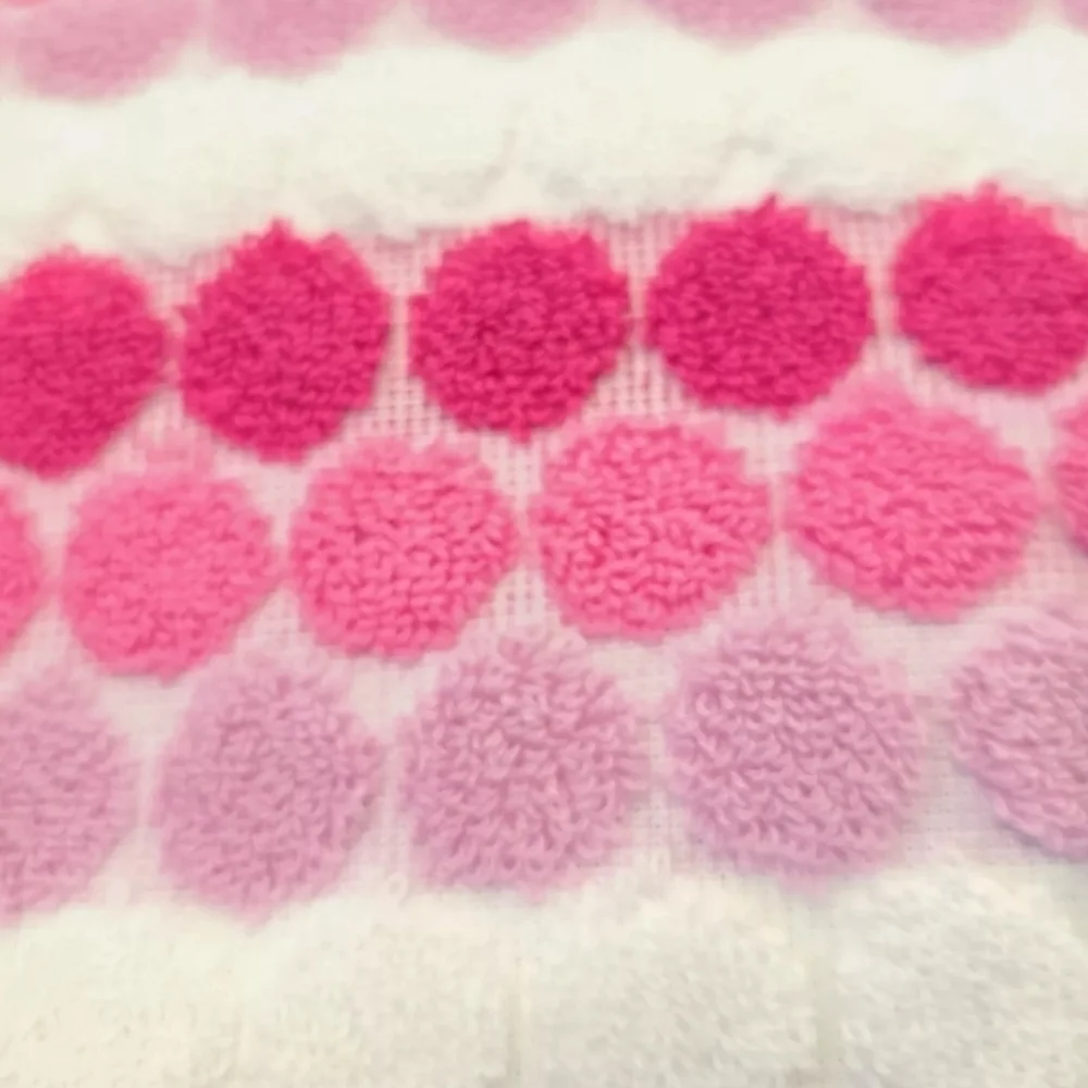 6pc Soho Living Bath Hand Tip Striped Dot Pink Ombre Towel Set New - Picture 9 of 11